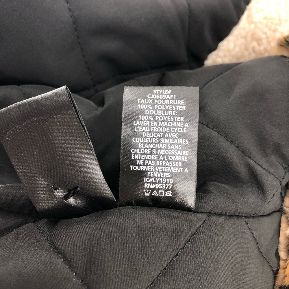 Sanctuary Black Brown Faux Fur Over the Rainbow Lined Jacket Coat - Picture 10 of 10